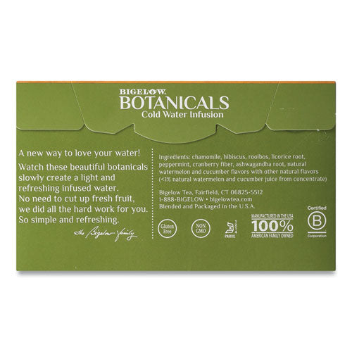 Image of Bigelow® Botanicals Watermelon Cucumber Mint Cold Water Herbal Infusion, 0.7 Oz Tea Bag, 18/box