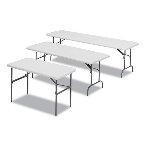 Image of Iceberg IndestrucTables Too 600 Series Folding Table, Rectangular, 96" x 30" x 29", Platinum