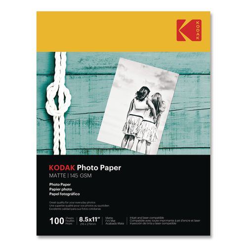 Image of Kodak Photo Paper, 7.2 Mil, 8.5 X 11, Matte White, 100/pack