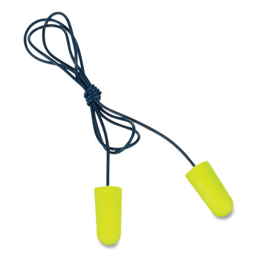 Image of 3M E-A-Rsoft Metal Detectable Soft Foam Earplugs, Corded, 32 Nrr, Poly Bag, 200 Pairs/box