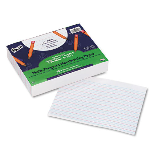 Image of Pacon® Multi-Program Handwriting Paper, 16 Lb, 1/2" Long Rule, One-Sided, 8 X 10.5, 500/pack