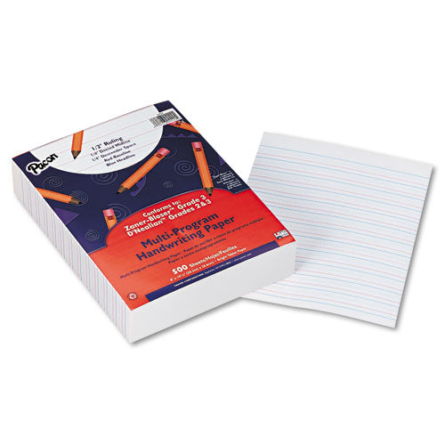 Image of Pacon® Multi-Program Handwriting Paper, 16 Lb, 1/2" Short Rule, One-Sided, 8 X 10.5, 500/pack