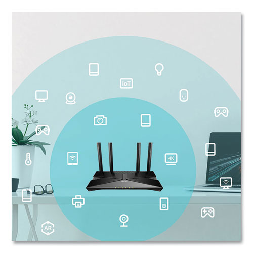Image of TP-Link Archer Ax3000 Dual Band Gigabit Wi-Fi 6 Router, 5 Ports, Dual-Band 2.4 Ghz/5 Ghz