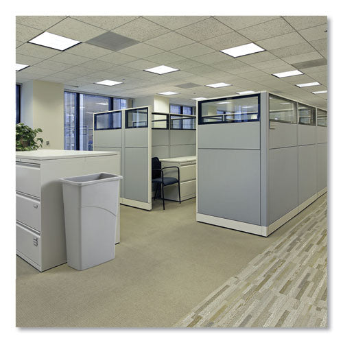 Image of Boardwalk® Slim Waste Container, 23 gal, Plastic, Gray