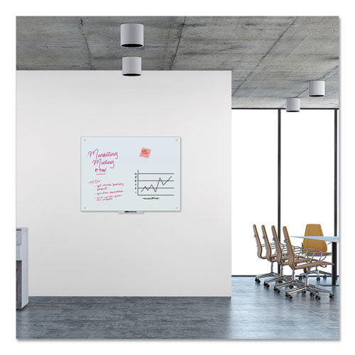 Image of U Brands Glass Dry Erase Board, 48" x 36" (Actual Size: 47" x 35"), White Surface