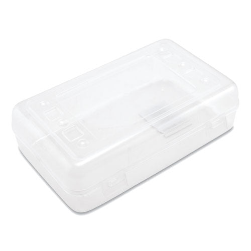 Image of Advantus Clear Pencil Box, 8.5" x 5.25" x 2.5", Clear