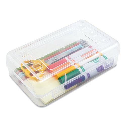 Image of Advantus Clear Pencil Box, 8.5" x 5.25" x 2.5", Clear