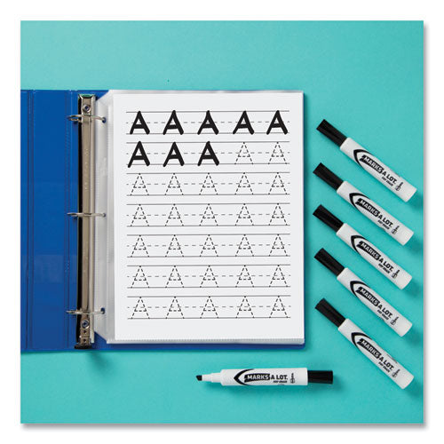 Image of Avery® Marks A Lot Desk-Style Dry Erase Marker, Broad Chisel Tip, Black, Dozen (24408)