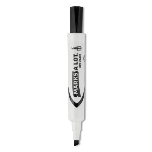 Image of Avery® Marks A Lot Desk-Style Dry Erase Marker, Broad Chisel Tip, Black, Dozen (24408)