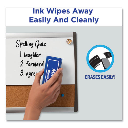 Image of Avery® Marks A Lot Desk-Style Dry Erase Marker, Broad Chisel Tip, Black, Dozen (24408)
