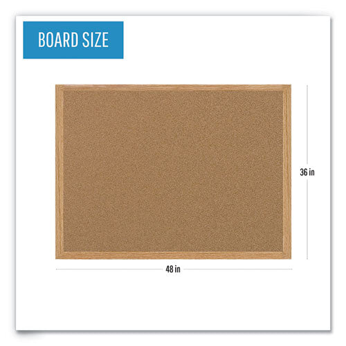 Image of MasterVision® Earth Cork Board, 48" x 36", Tan Surface, Oak Finished Wood Frame