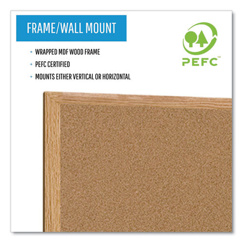 Image of MasterVision® Earth Cork Board, 72" x 48", Tan Surface, Oak Finished Wood Frame