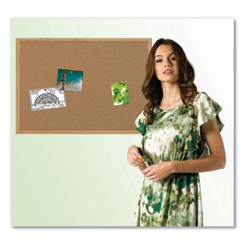 Image of MasterVision® Earth Cork Board, 72" x 48", Tan Surface, Oak Finished Wood Frame