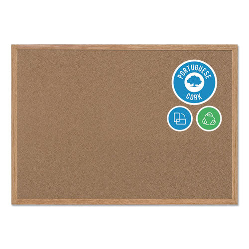 Image of MasterVision® Earth Cork Board, 72" x 48", Tan Surface, Oak Finished Wood Frame