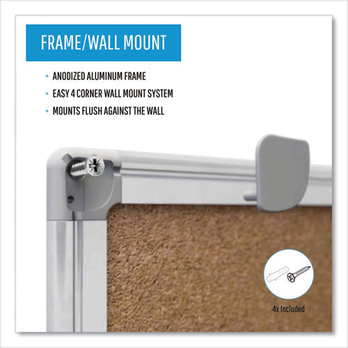 Image of MasterVision® Earth Cork Board, 24" x 18", Tan Surface, Satin Aluminum Frame