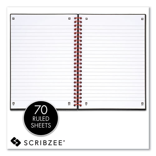 Image of Black n' Red Flexible Cover Twinwire Notebooks, SCRIBZEE Compatible, 1-Subject, Wide/Legal Rule, Black/Red Cover, (70) 8.25 x 5.63 Sheets
