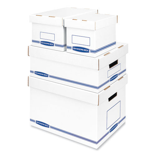 Image of Bankers Box® Organizer Storage Boxes, X-Large, 12.75" X 16.5" X 10.5", White/blue, 12/carton