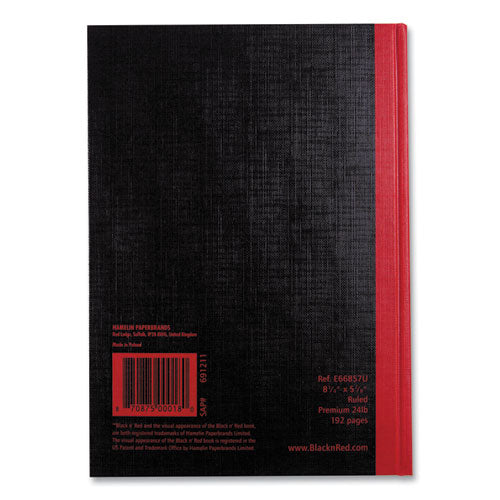 Image of Black n' Red Hardcover Casebound Notebooks, SCRIBZEE Compatible, 1-Subject, Wide/Legal Rule, Black/Red Cover, (96) 8.25 x 5.63 Sheets