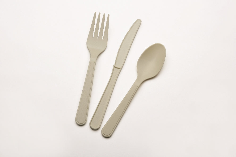 Image of 3 Piece Dining Set, Bioserve Cutlery, Tan