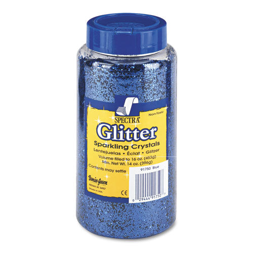 Image of Pacon® Spectra Glitter, 0.04 Hexagon Crystals, Blue, 16 Oz Shaker-Top Jar
