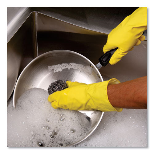 Image of Boardwalk® Stainless Steel Scrubber, Large Size, 2.5 X 2.75, Steel Gray, 12/carton