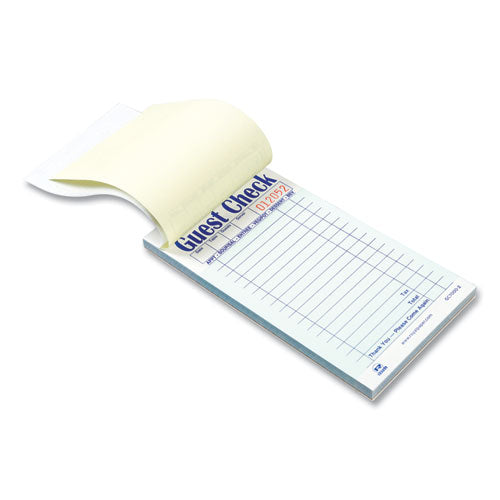 Image of AmerCareRoyal® Guest Check Pad, 17 Lines, Two-Part Carbonless, 3.6 x 6.7, 50 Forms/Pad, 50 Pads/Carton