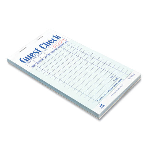 Image of AmerCareRoyal® Guest Check Pad, 17 Lines, Two-Part Carbonless, 3.6 x 6.7, 50 Forms/Pad, 50 Pads/Carton