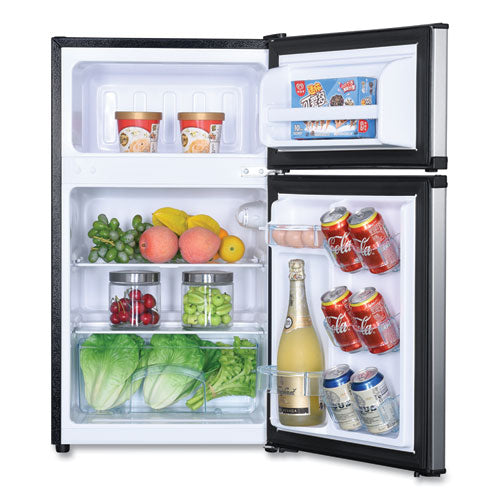 Image of Avanti Counter-Height 3.1 Cu. Ft Two-Door Refrigerator/freezer, Black/stainless Steel