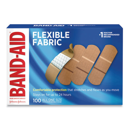 Image of BAND-AID® Flexible Fabric Adhesive Bandages, 1 X 3, 100/box