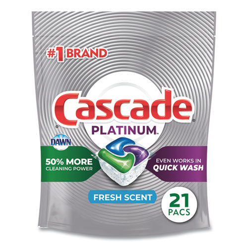 Image of Cascade® Actionpacs, Fresh Scent, 11.7 Oz Bag, 21/pack, 5 Packs/carton