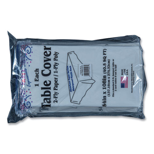 Image of Tablemate® Table Set Poly Tissue Table Cover, 54" X 108", White, 6/pack