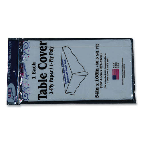 Image of Tablemate® Table Set Poly Tissue Table Cover, 54" X 108", White, 6/pack