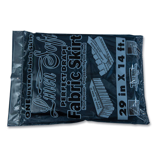 Image of Tablemate® Table Set Linen-Like Table Skirting, Polyester, 29" X 14 Ft, Black