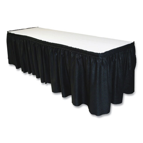 Image of Tablemate® Table Set Linen-Like Table Skirting, Polyester, 29" X 14 Ft, Black