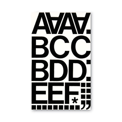 Image of Chartpak® Press-On Vinyl Self-Adhesive Numbers and Uppercase Letters, 2" Tall, Black Characters, 77/Pack