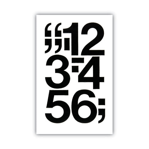 Image of Chartpak® Press-On Vinyl Self-Adhesive Numbers, 3" Tall, Black Characters, 10/Pack