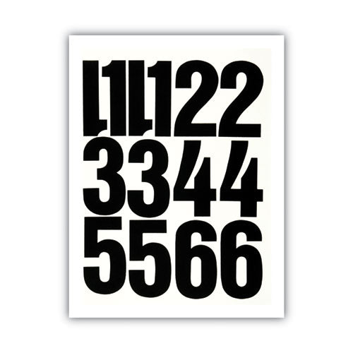 Image of Chartpak® Press-On Vinyl Self-Adhesive Numbers, 4" Tall, Black Characters, 23/Pack