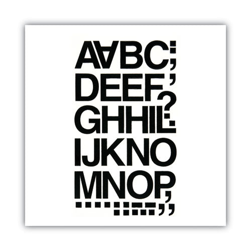 Image of Chartpak® Press-On Vinyl Self-Adhesive Numbers and Uppercase Letters, 1.5" Tall, Black Characters, 37 Pieces