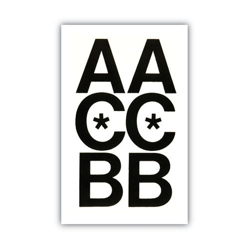 Image of Chartpak® Press-On Vinyl Self-Adhesive Uppercase Letters, 3" Tall, Black Characters, 50/Pack