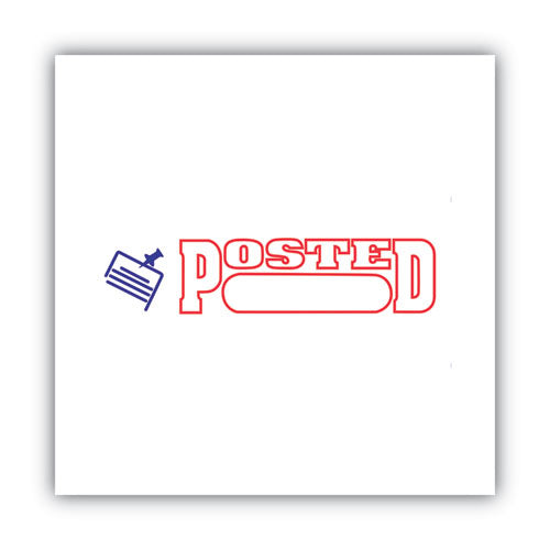 Image of ACCUSTAMP2® Pre-Inked Shutter Stamp, Red/Blue, POSTED, 1.63 x 0.5