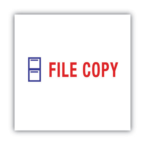 Image of ACCUSTAMP2® Pre-Inked Shutter Stamp, Red/Blue, FILE COPY, 1.63 x 0.5
