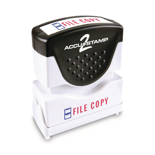 Image of ACCUSTAMP2® Pre-Inked Shutter Stamp, Red/Blue, FILE COPY, 1.63 x 0.5