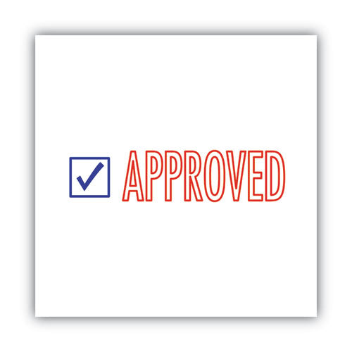 Image of ACCUSTAMP2® Pre-Inked Shutter Stamp, Red/Blue, APPROVED, 1.63 x 0.5