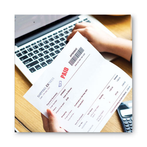 Image of ACCUSTAMP2® Pre-Inked Shutter Stamp with Microban, Red/Blue, PAID, 1.63 x 0.5