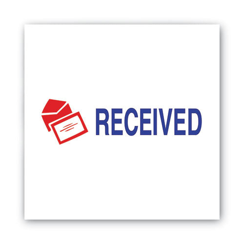 Image of ACCUSTAMP2® Pre-Inked Shutter Stamp, Red/Blue, RECEIVED, 1.63 x 0.5