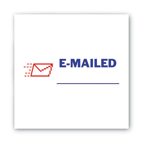 Image of ACCUSTAMP2® Pre-Inked Shutter Stamp, Red/Blue, EMAILED, 1.63 x 0.5