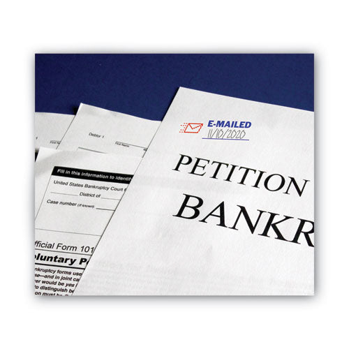 Image of ACCUSTAMP2® Pre-Inked Shutter Stamp, Red/Blue, EMAILED, 1.63 x 0.5