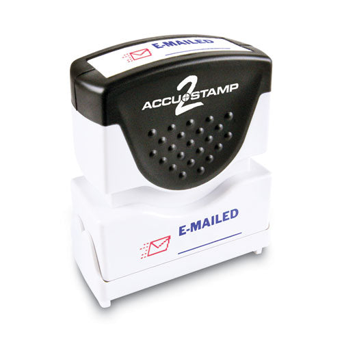 Image of ACCUSTAMP2® Pre-Inked Shutter Stamp, Red/Blue, EMAILED, 1.63 x 0.5