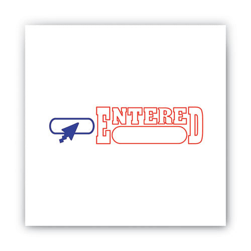 Image of ACCUSTAMP2® Pre-Inked Shutter Stamp, Red/Blue, ENTERED, 1.63 x 0.5