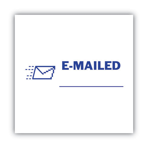 Image of ACCUSTAMP2® Pre-Inked Shutter Stamp, Blue, EMAILED, 1.63 x 0.5